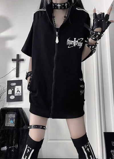 【TricuspidC】Sporty line design cross point full-length short-sleeved Set-up  TC0018