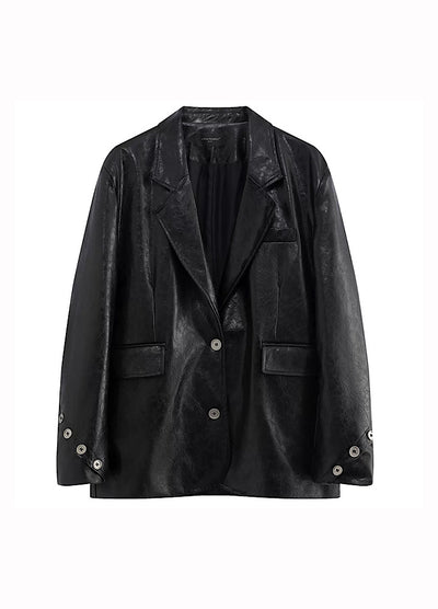 【OV】Quilted synthetic leather over jacket  OV0009