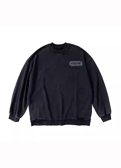 【W3】One point logo dull sumi cloth sweatshirt  WO0014