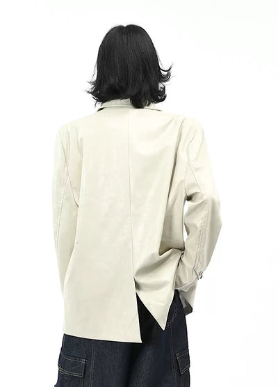 【OV】Quilted synthetic leather over jacket  OV0009