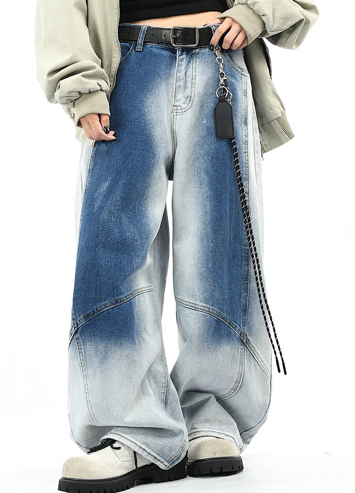 【OV】Overwashed Brain Wide Denim Pants  OV0010