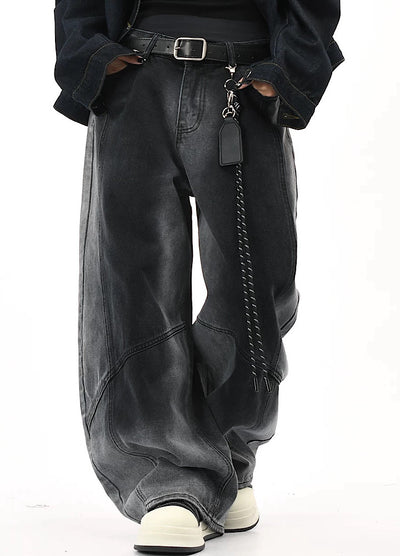 【OV】Overwashed Brain Wide Denim Pants  OV0010