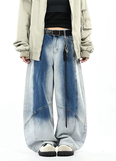 【OV】Overwashed Brain Wide Denim Pants  OV0010
