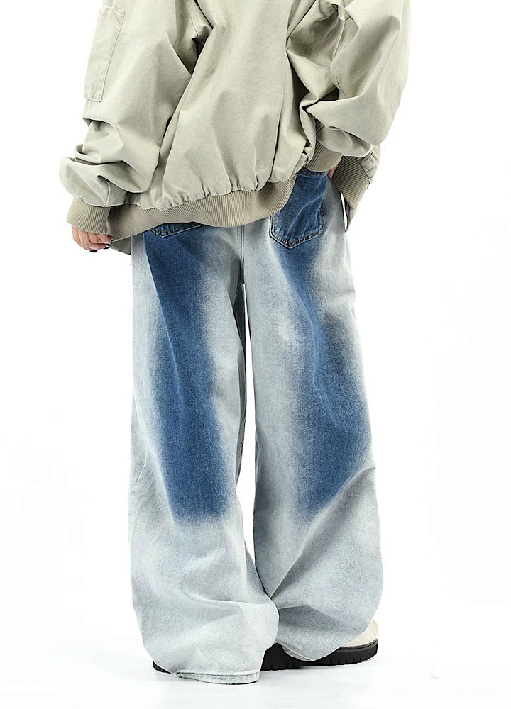 【OV】Overwashed Brain Wide Denim Pants  OV0010