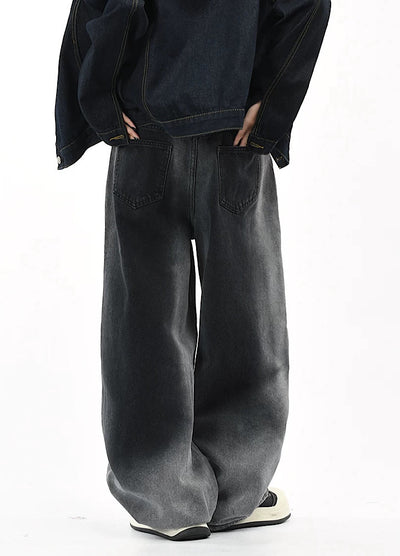 【OV】Overwashed Brain Wide Denim Pants  OV0010