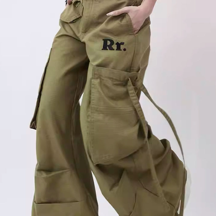 Rayohopp] Flat limit design suspenders plus cargo pants
