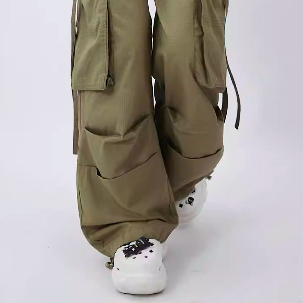 [Rayohopp] Flat limit design suspenders plus cargo pants RH0064