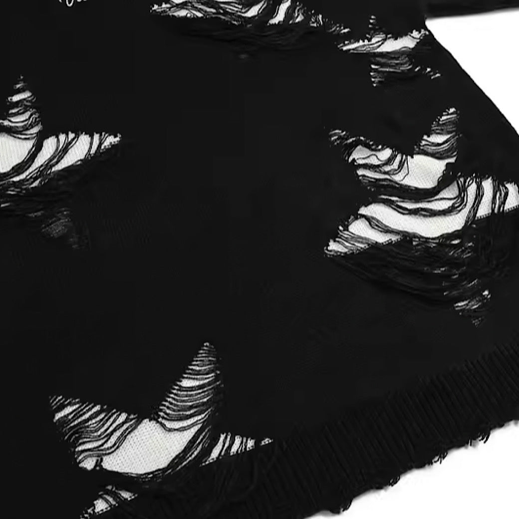 【NIHAOHAO】Point star damage spider web overknit  NH0057