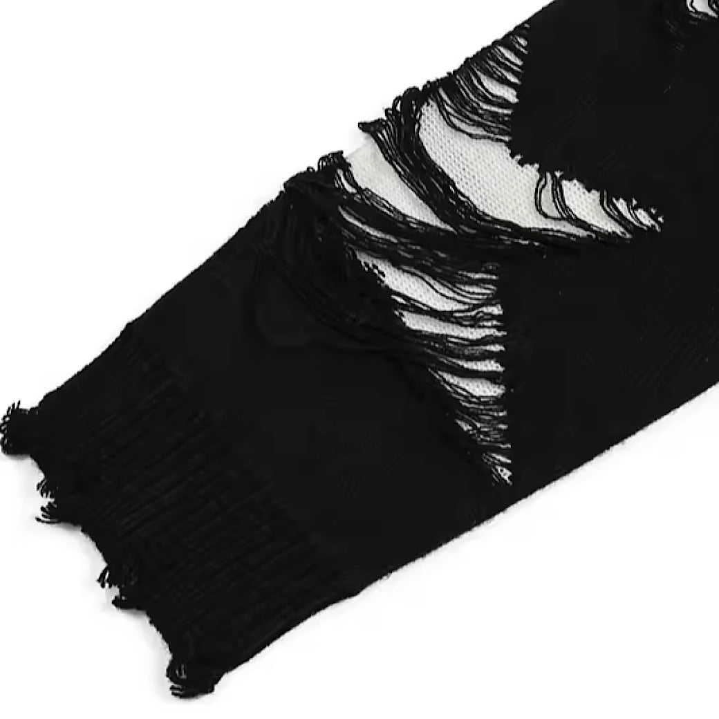 【NIHAOHAO】Point star damage spider web overknit  NH0057
