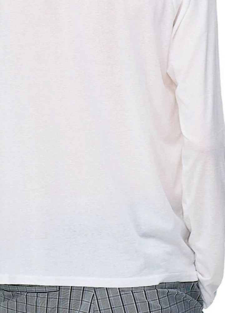 【MR nearly】Illustrated silhouette dark front design loose long sleeve T-shirt  MR0162