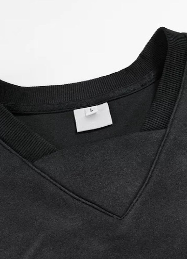 【MR nearly】Initial flame design monotone loose long sleeve T-shirt  MR0163