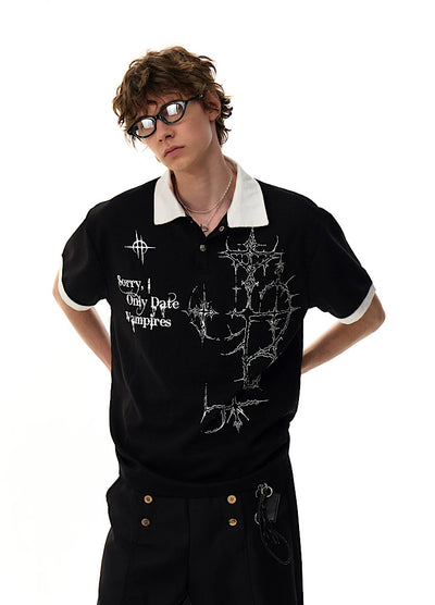 【MR nearly】Monotone Starlight Mode Casual Style Short Sleeve Polo Shirt  MR0164