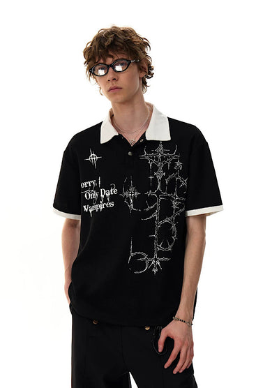 【MR nearly】Monotone Starlight Mode Casual Style Short Sleeve Polo Shirt  MR0164
