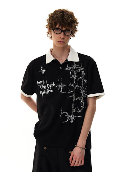 【MR nearly】Monotone Starlight Mode Casual Style Short Sleeve Polo Shirt  MR0164