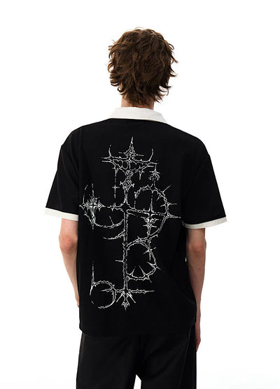 【MR nearly】Monotone Starlight Mode Casual Style Short Sleeve Polo Shirt  MR0164