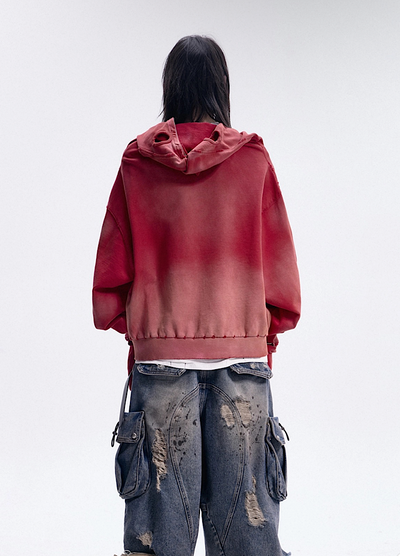 【People Style】Full-zip Dark Devil Street Design Hoodie  PS0063