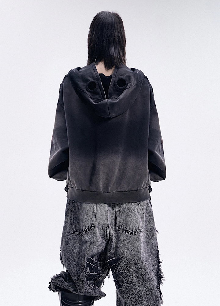 【People Style】Full-zip Dark Devil Street Design Hoodie  PS0063