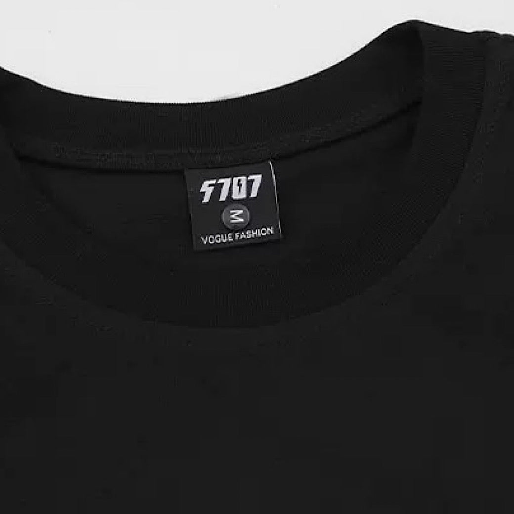 【K787】Front dark design sleeve gimmick style short sleeve T-shirt  KL0006