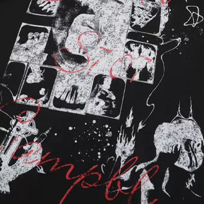 【K787】Front dark design sleeve gimmick style short sleeve T-shirt  KL0006