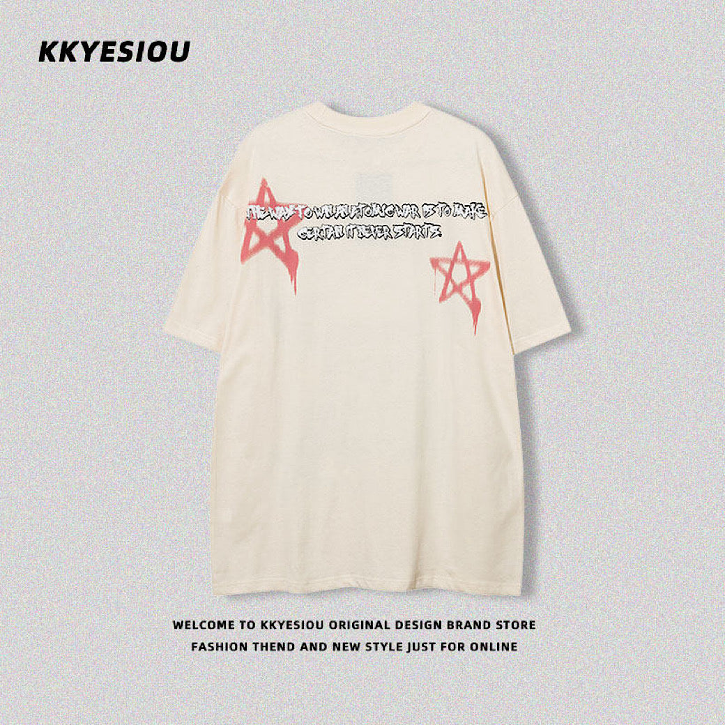 【K787】Rabbit blindfold subculture front design short sleeve T-shirt  KL0009