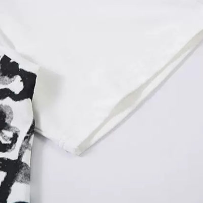 【K787】Initial rot design painted monotone short sleeve T-shirt  KL0010
