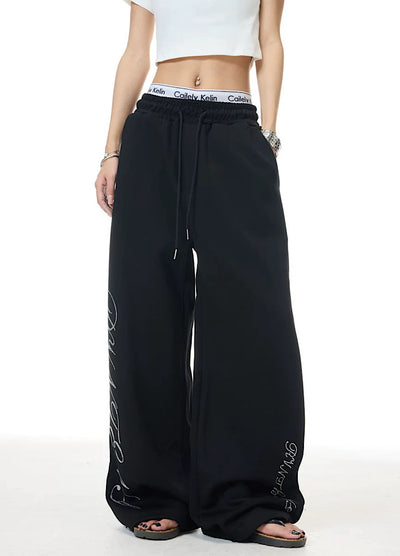【XPXME】Double Initial Design Casual Street Wide Sweatpants  XP0012