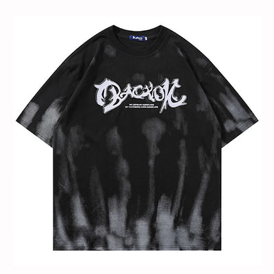 【XPXME】Overall washed front initial over short sleeve T-shirt  XP0013