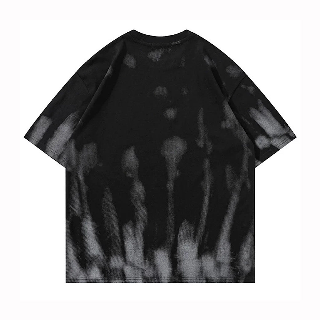 【XPXME】Overall washed front initial over short sleeve T-shirt  XP0013