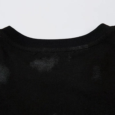 【XPXME】Overall washed front initial over short sleeve T-shirt  XP0013