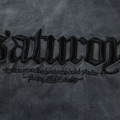 【XPXME】Washed double silver stitch design collar sleeveless  XP0014