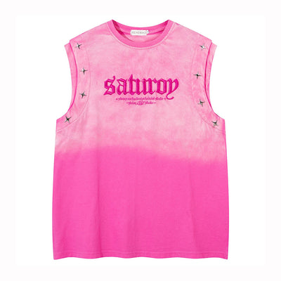 【XPXME】Washed double silver stitch design collar sleeveless  XP0014