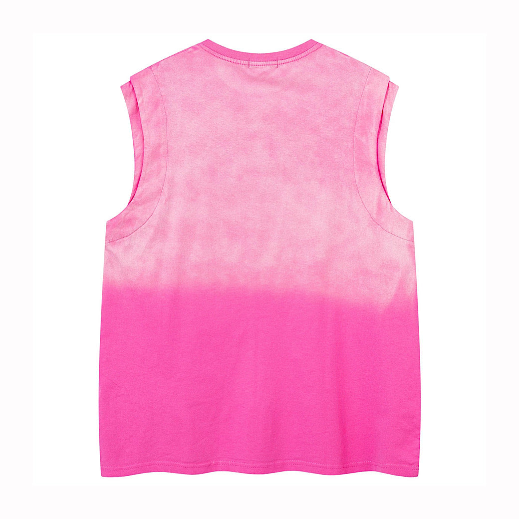 【XPXME】Washed double silver stitch design collar sleeveless  XP0014