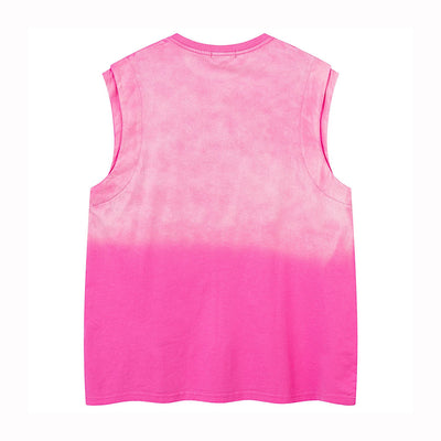 【XPXME】Washed double silver stitch design collar sleeveless  XP0014