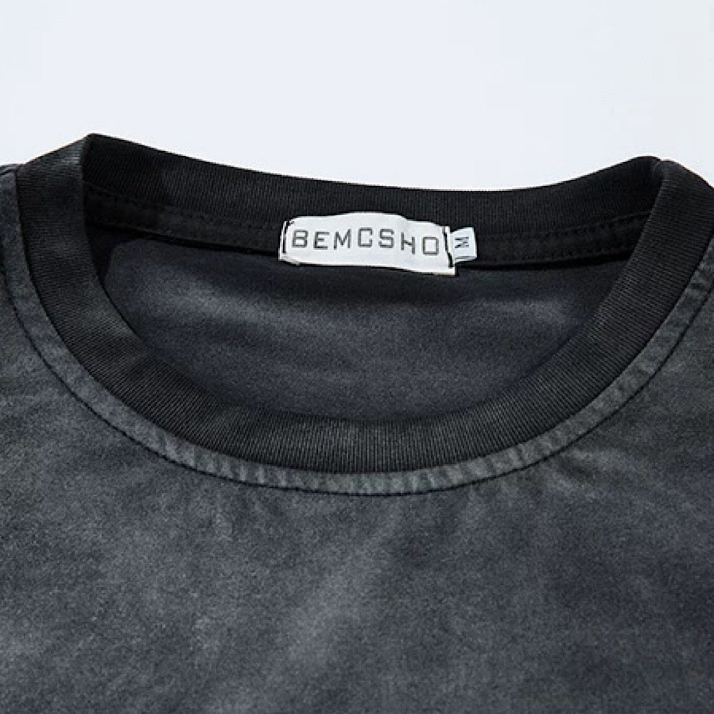 【XPXME】Washed double silver stitch design collar sleeveless  XP0014