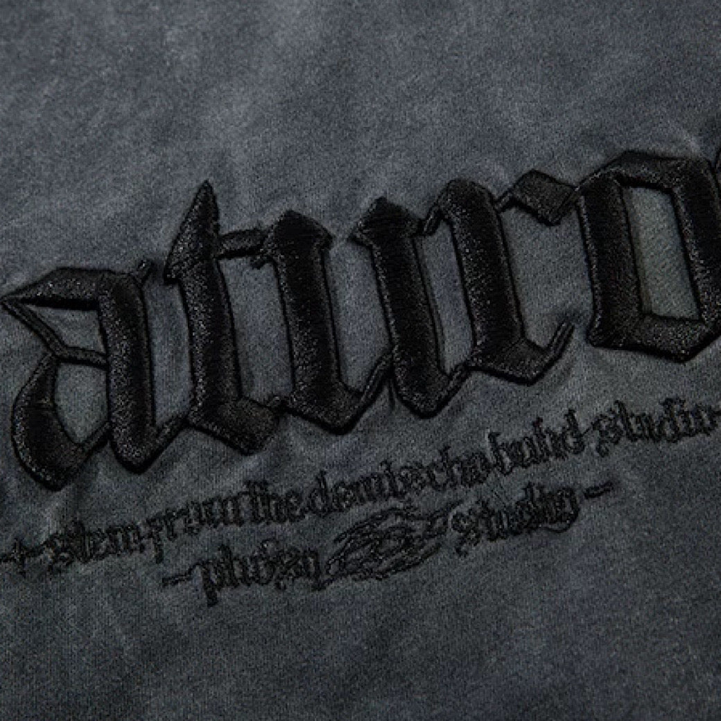【XPXME】Washed double silver stitch design collar sleeveless  XP0014