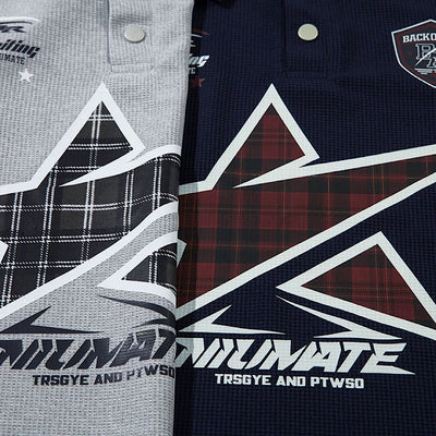 【XPXME】Front vintage star design short sleeve polo shirt  XP0015