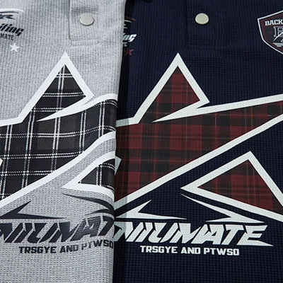 【XPXME】Front vintage star design short sleeve polo shirt  XP0015
