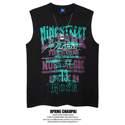 【XPXME】Punk Art Illustration Rebellion Design Street Sleeveless  XP0016
