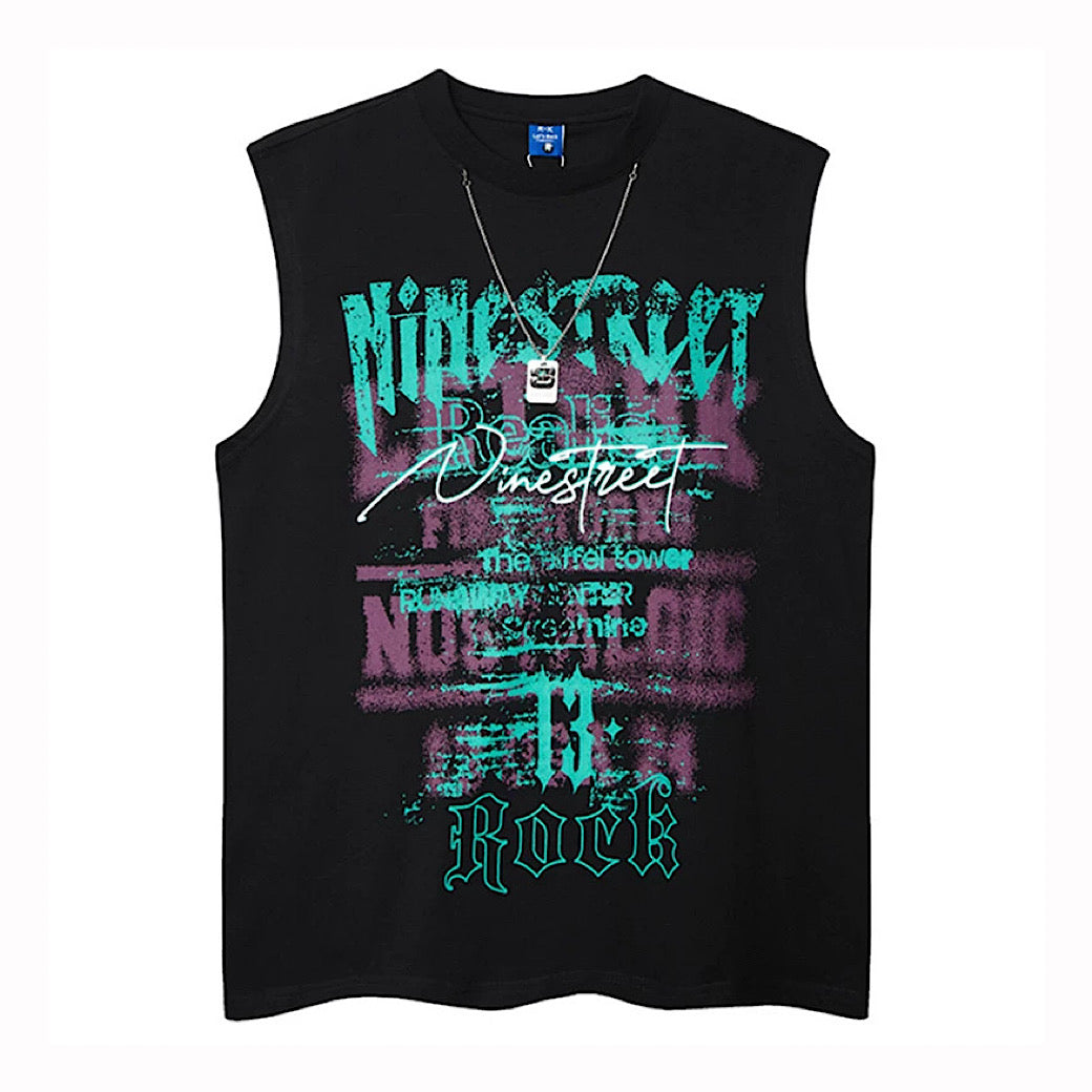 【XPXME】Punk Art Illustration Rebellion Design Street Sleeveless  XP0016