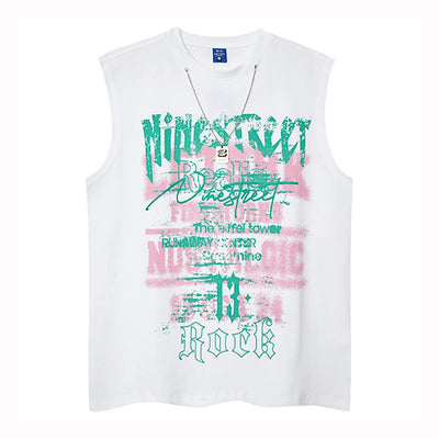 【XPXME】Punk Art Illustration Rebellion Design Street Sleeveless  XP0016