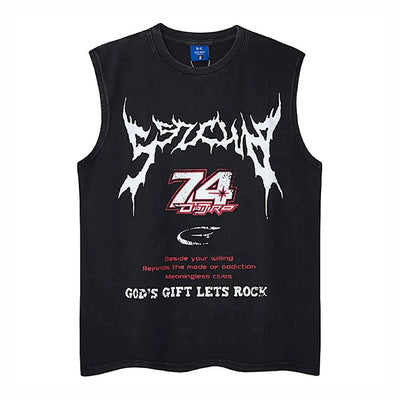 【XPXME】Front Punk Initial Design Metal Form Sleeveless  XP0017