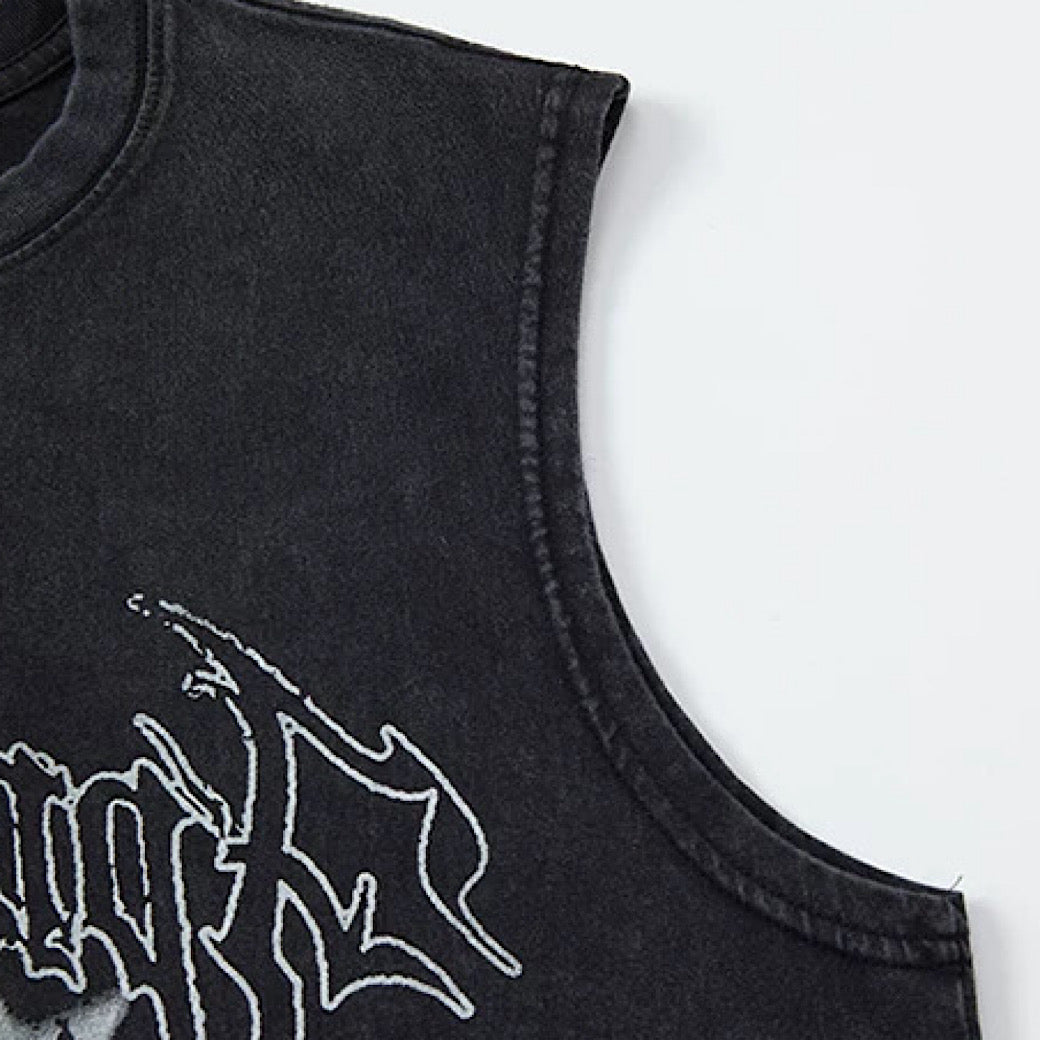 【XPXME】Scattered Star Pattern Vintage Design Muted Color Sleeveless  XP0018