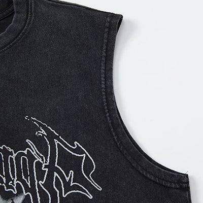 【XPXME】Scattered Star Pattern Vintage Design Muted Color Sleeveless  XP0018