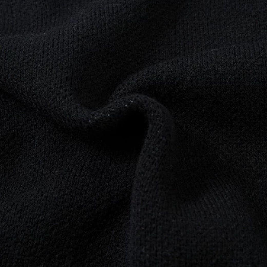 【XPXME】Gimmick Chain Design Front Illustration Over Knit  XP0021