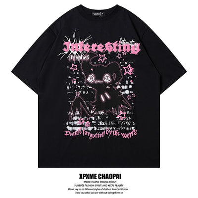【XPXME】Pinky cute character front illustration design short sleeve T-shirt  XP0022