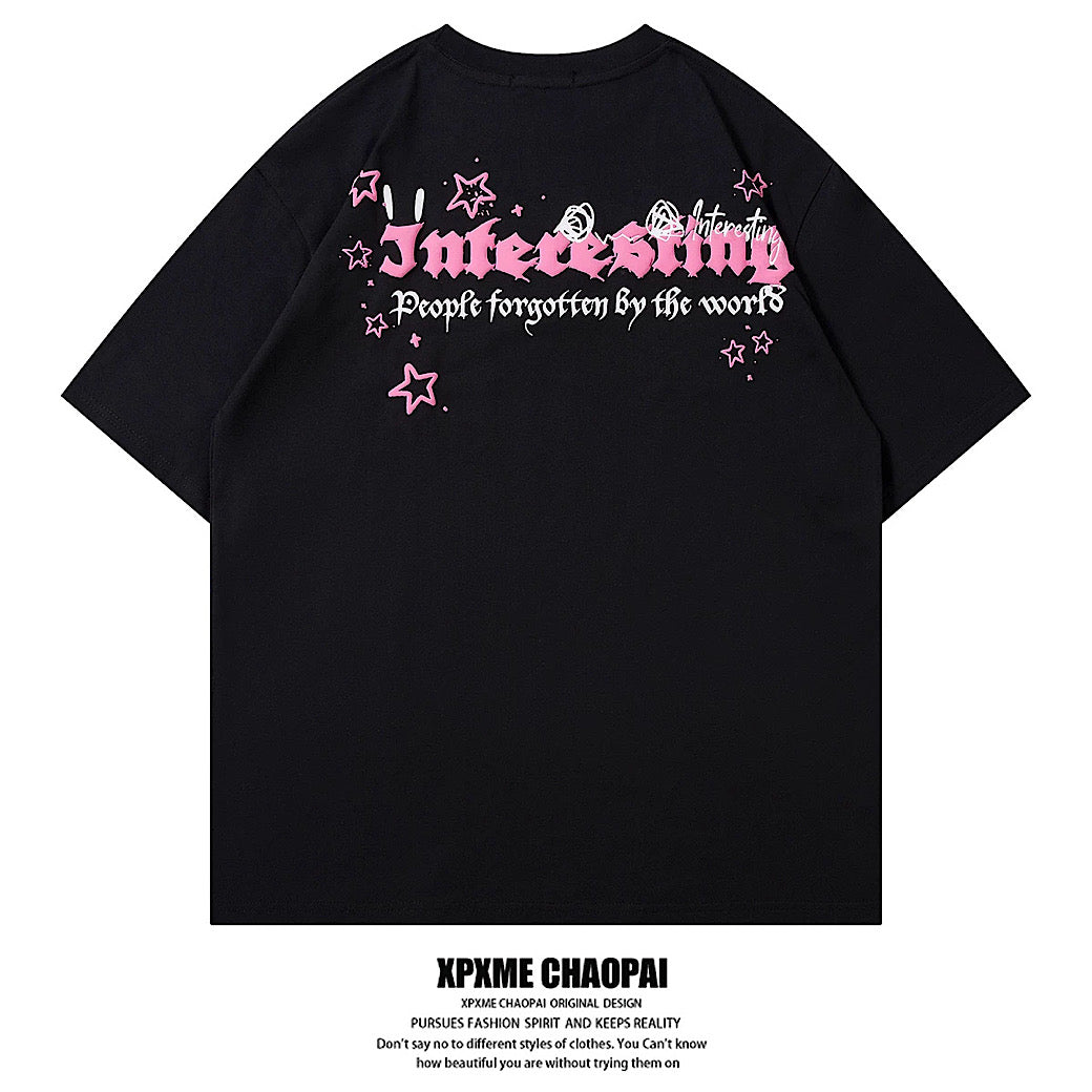 【XPXME】Pinky cute character front illustration design short sleeve T-shirt  XP0022