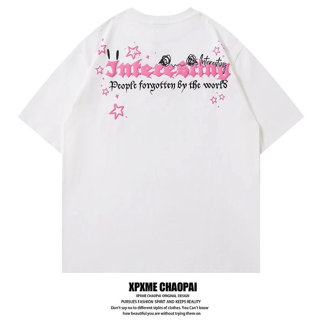 【XPXME】Pinky cute character front illustration design short sleeve T-shirt  XP0022