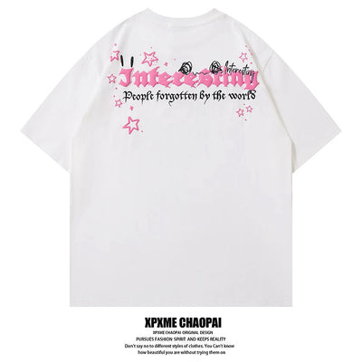 【XPXME】Pinky cute character front illustration design short sleeve T-shirt  XP0022