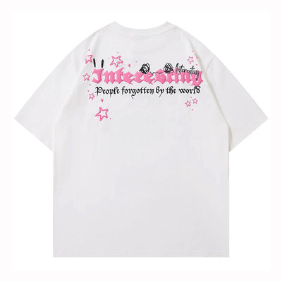 【XPXME】Pinky cute character front illustration design short sleeve T-shirt  XP0022
