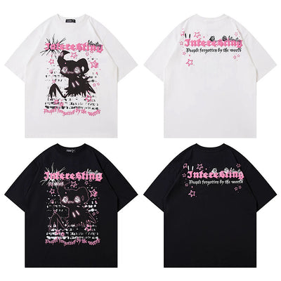 【XPXME】Pinky cute character front illustration design short sleeve T-shirt  XP0022
